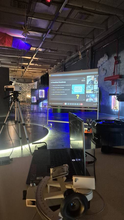Stage set-up at FAST Meetup Brașov 2025