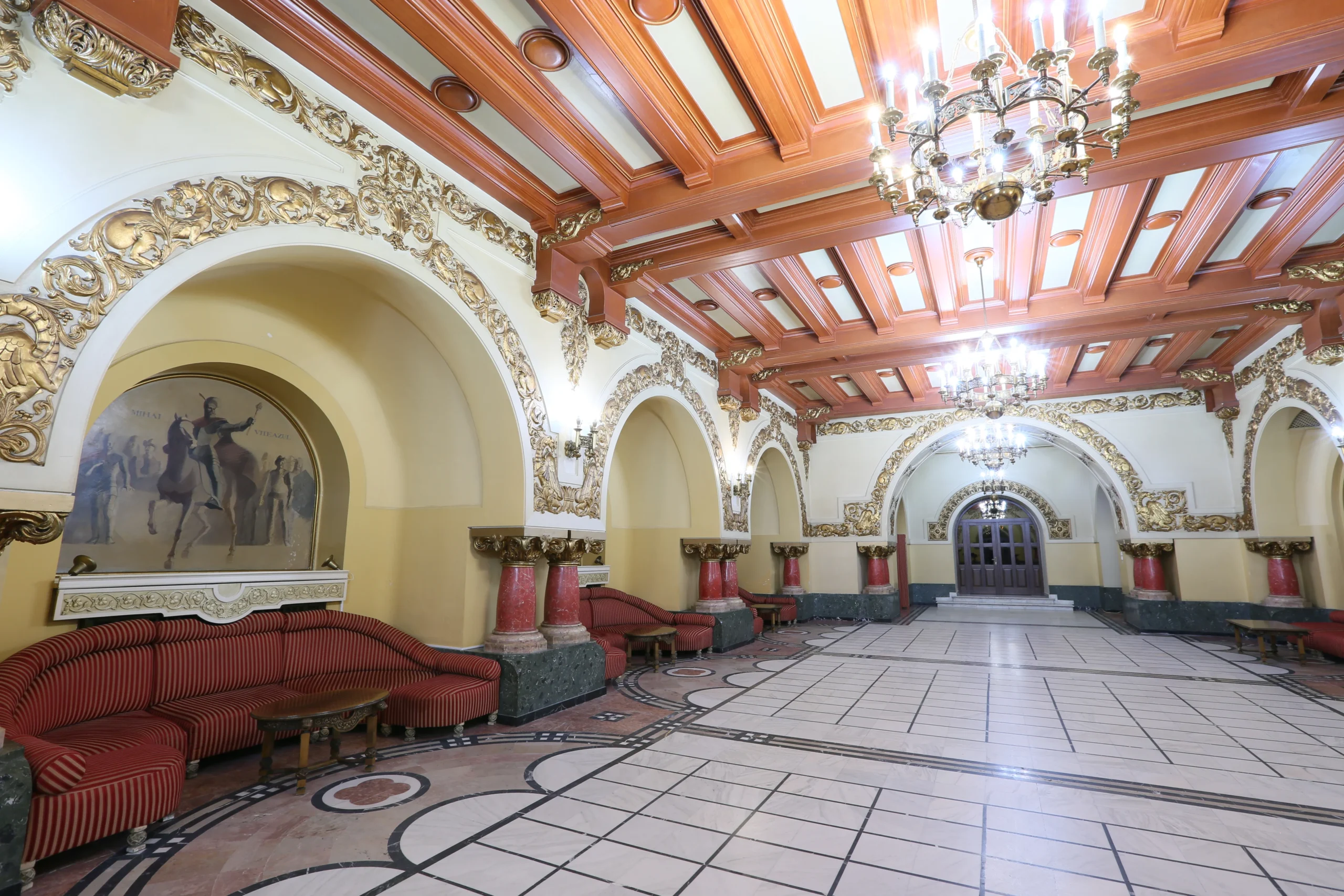Sala Bizantină at the National Military Club, home of the Partner stands & coffee breaks